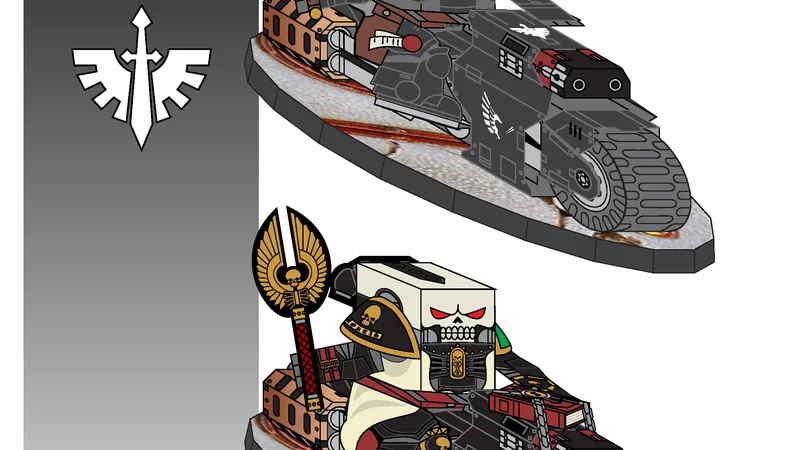 Dark Angels Ravenwing Outriders and Interrogator Chaplain (Chibi)