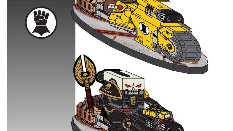 Imperial Fist Outrider and Chaplain (Chibi)