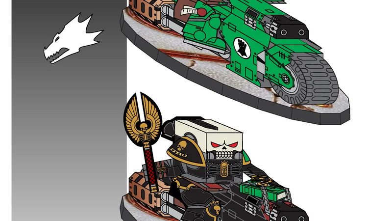 Salamanders Outrider and Chaplain (Chibi)